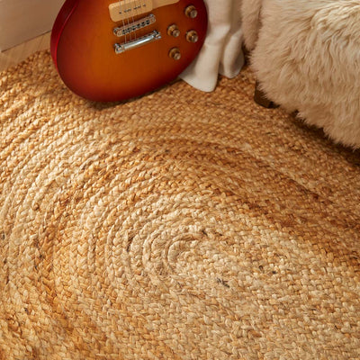Jute Extra Rug Plain Oval 3