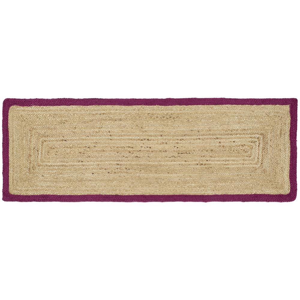 Jute Border Rug Raspberry 5