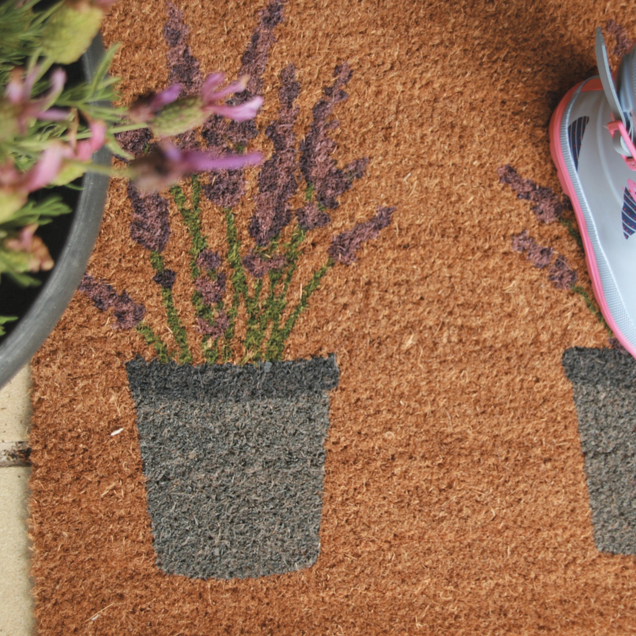 Printed Coir Lavender Doormat 3