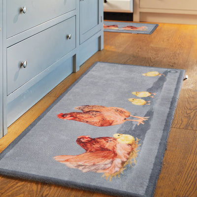 Mother Hens Blue Washable Doormat 2