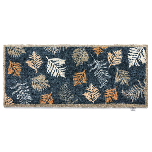 Nature 14 Leaves Navy Washable Runner 4
