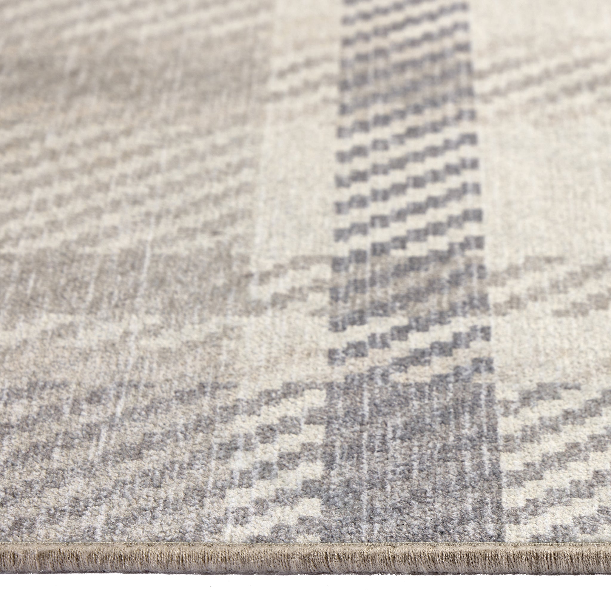 Hug Rug Neutral Isla Plaid Washable Rug Pattern