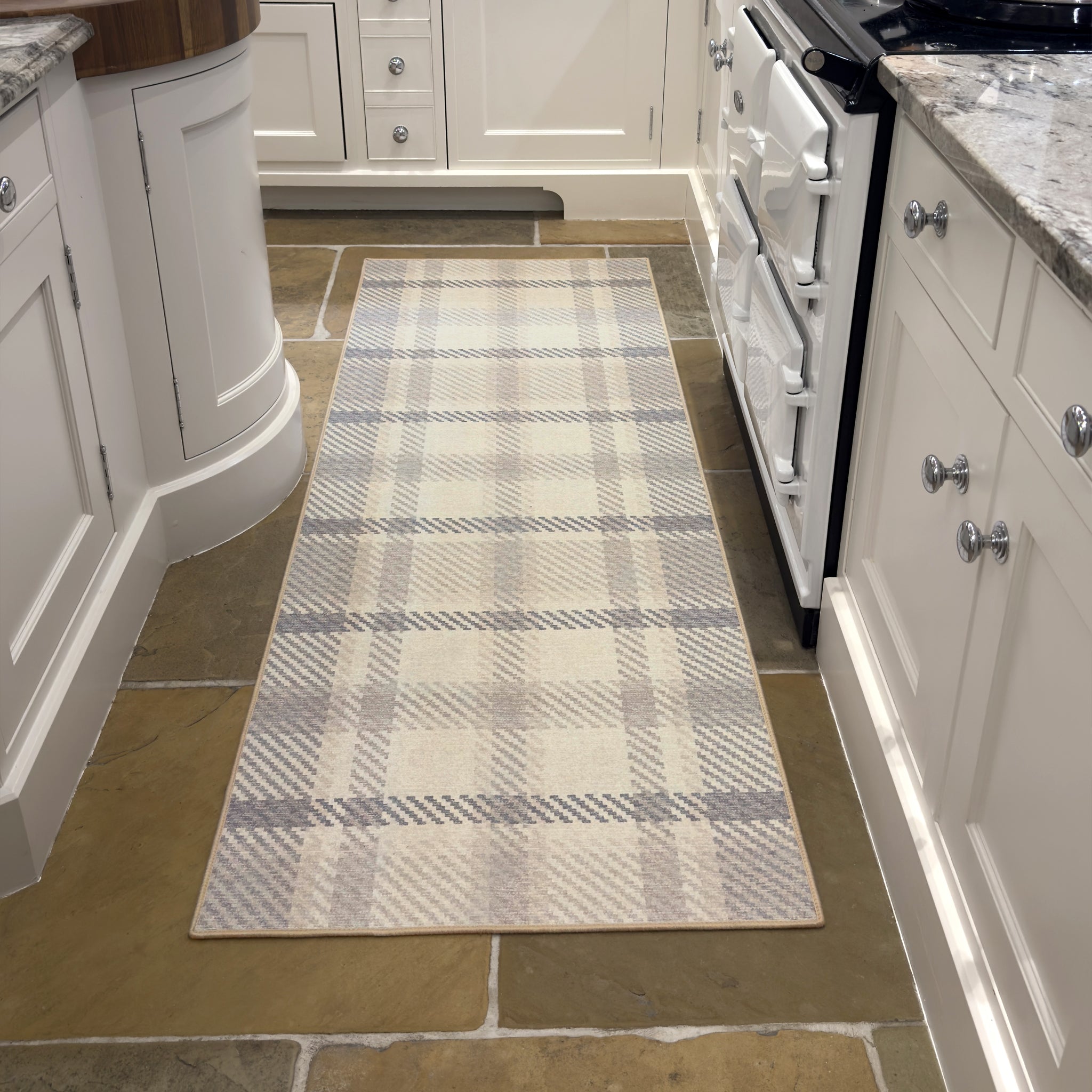 Isla Plaid Neutral Eco-Washable Rug 8