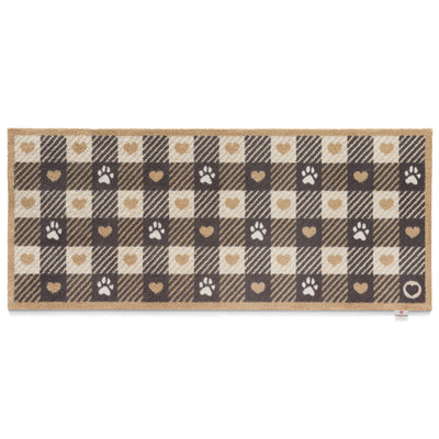 Overhead of beige Hug Rug Pet Check 1 washable runner