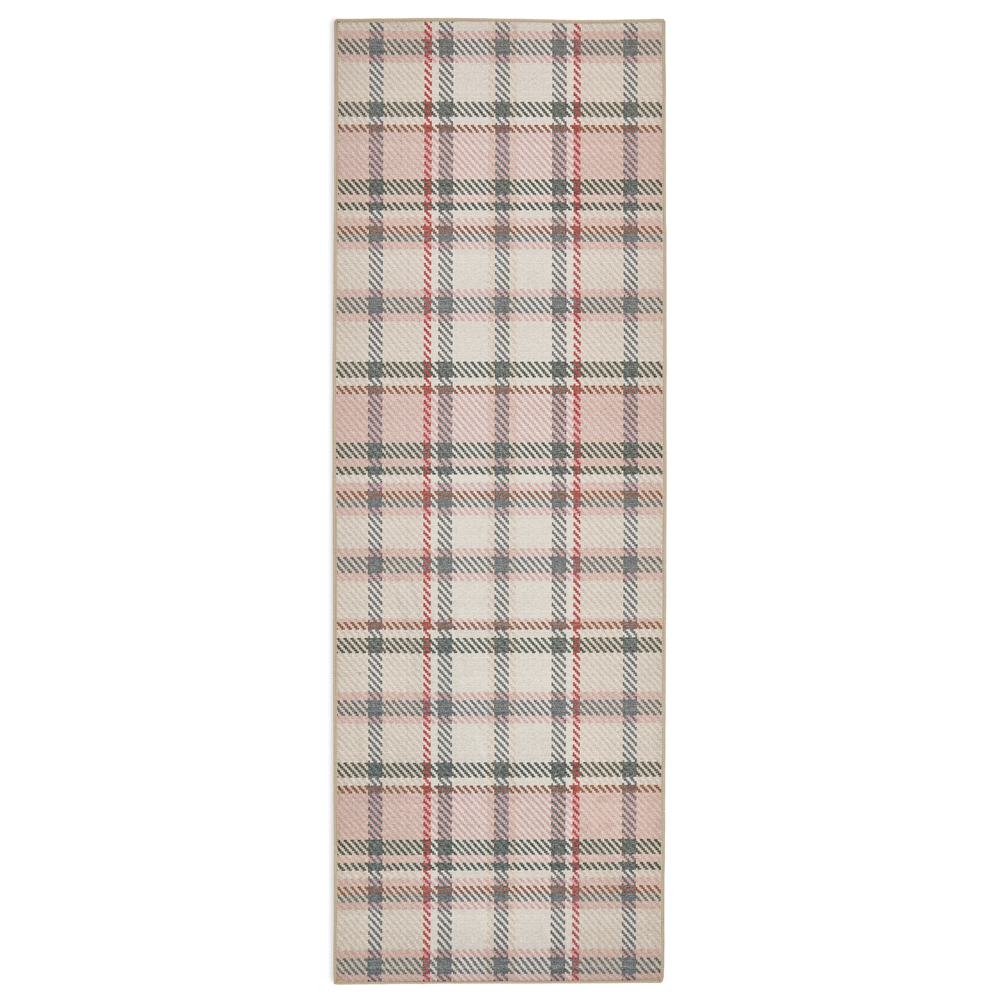 Isla Plaid Pink Eco-Washable Runner 6