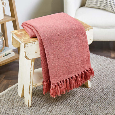 Plain Throw Coral Pink 2