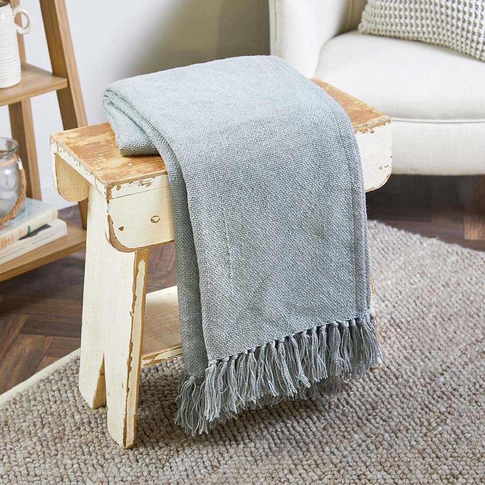 Plain Throw Sky Grey 2