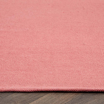 Plain Washable Rug Coral Pink 4