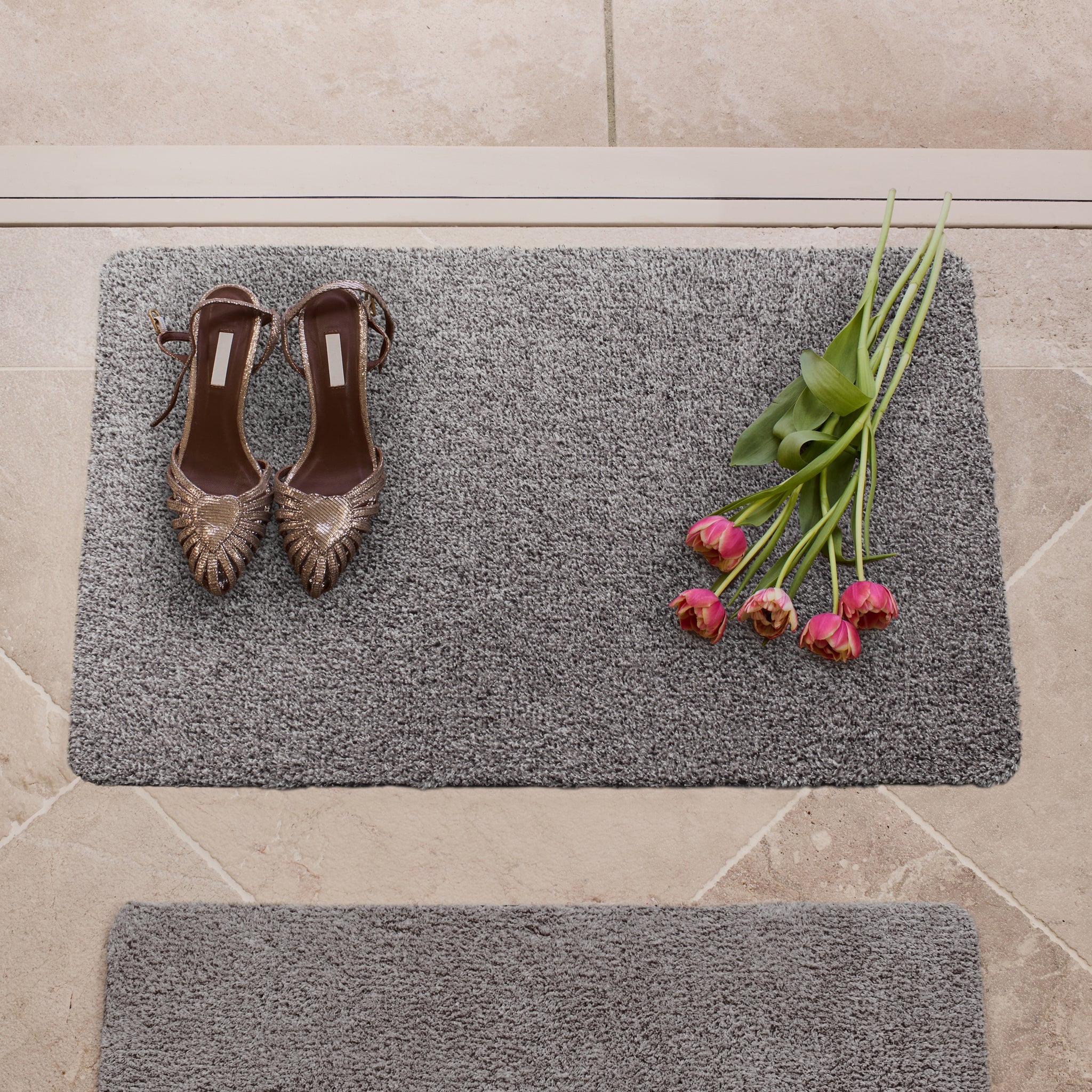 Plain Fleck - Light Grey Doormat 3
