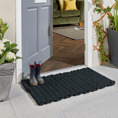 Outdoor Rope Mat Navy Blue