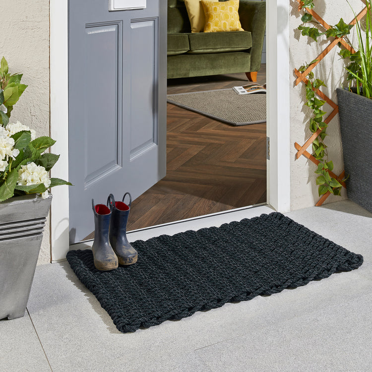Outdoor Rope Mat Navy Blue