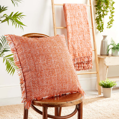 Crosshatch Cushion Rust 2