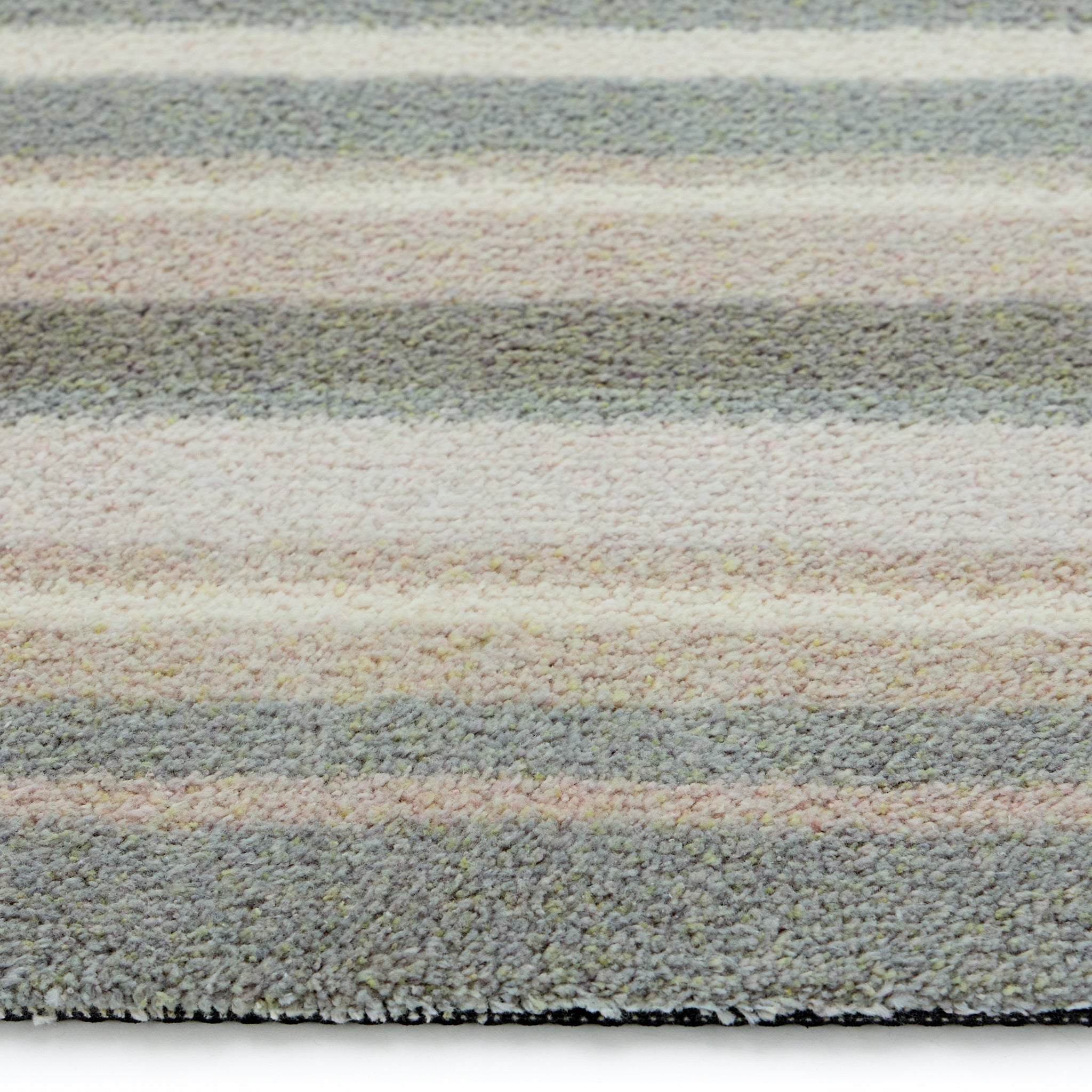 Sage Green Stripe Washable Doormat Pile Height