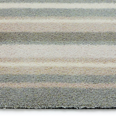 Sage Green Stripe Washable Doormat Pile Height