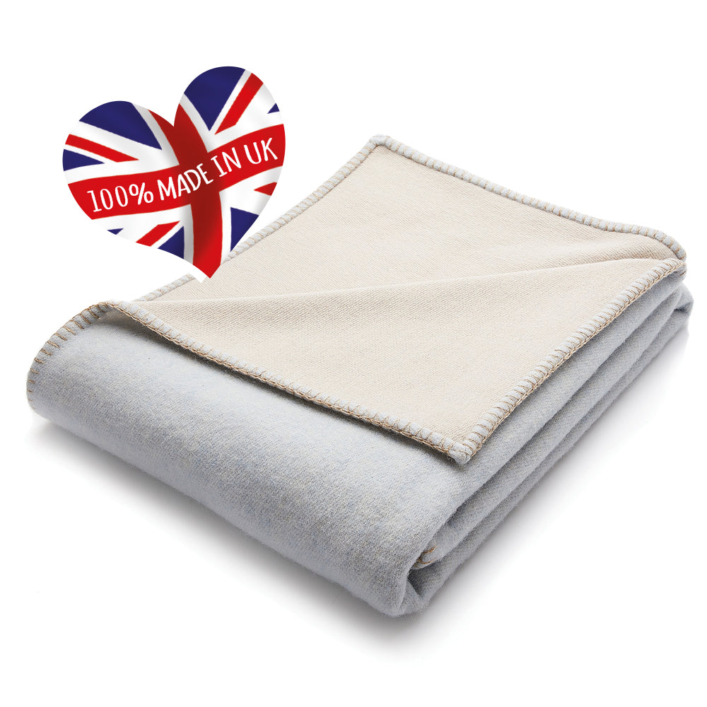 Luxury Wool Throw Ice and Sandstone 2