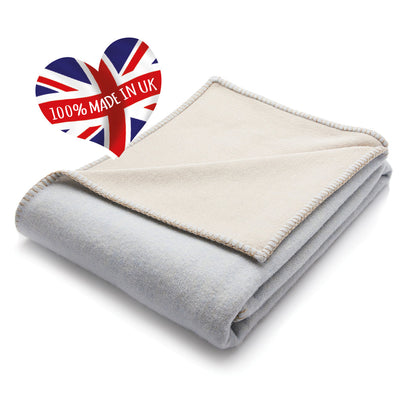 Luxury Wool Throw Ice and Sandstone 2