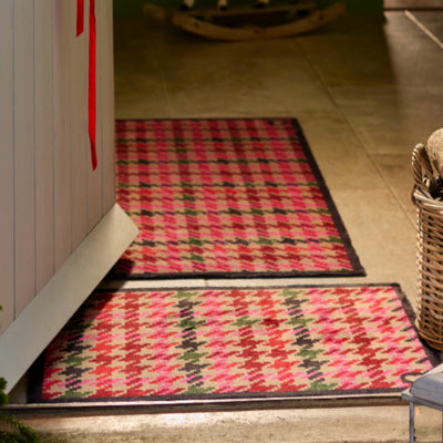 Designer 27 Houndstooth Pink Doormat 2