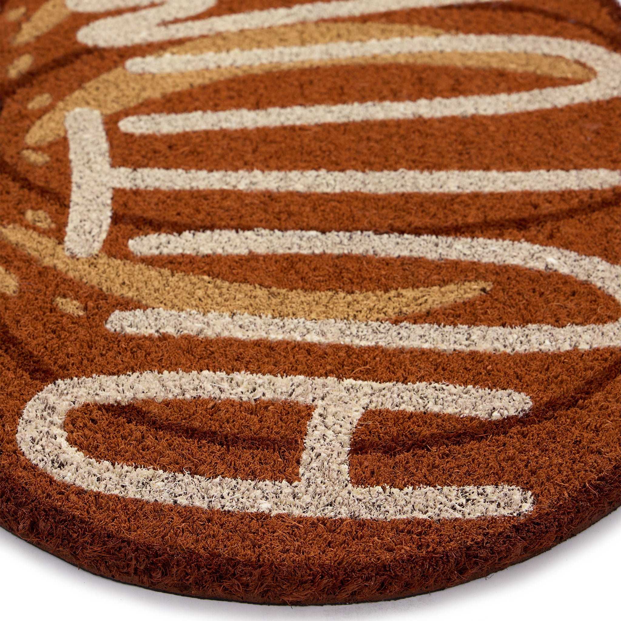 Discover the Shaped Autumn Pumpkin Coir Doormat- a coir dormant shaped as a pumpkin with graphic font.