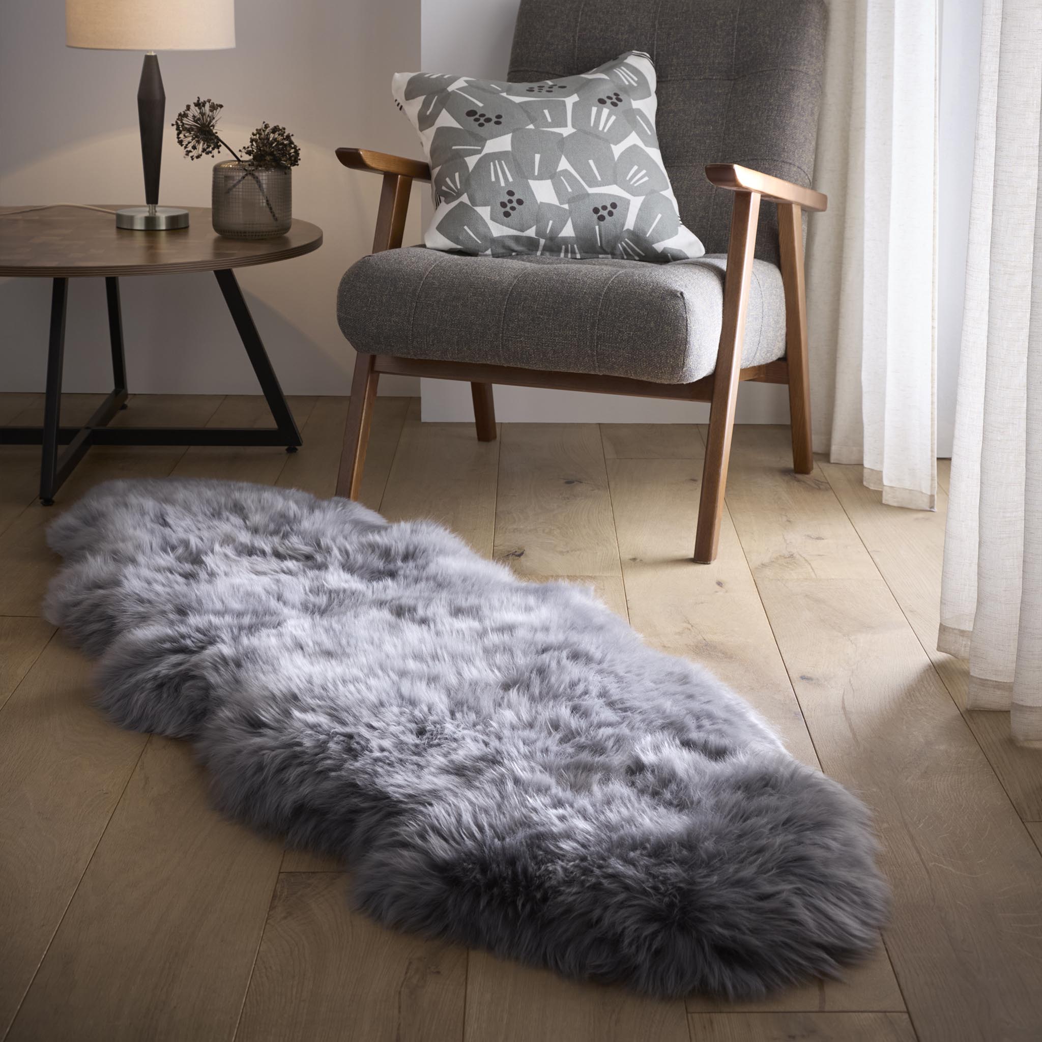 Genuine Sheepskin Rug Grey 3