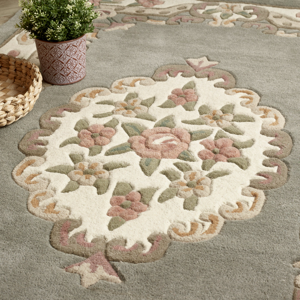 Shensi Aubusson Rug in Grey 4