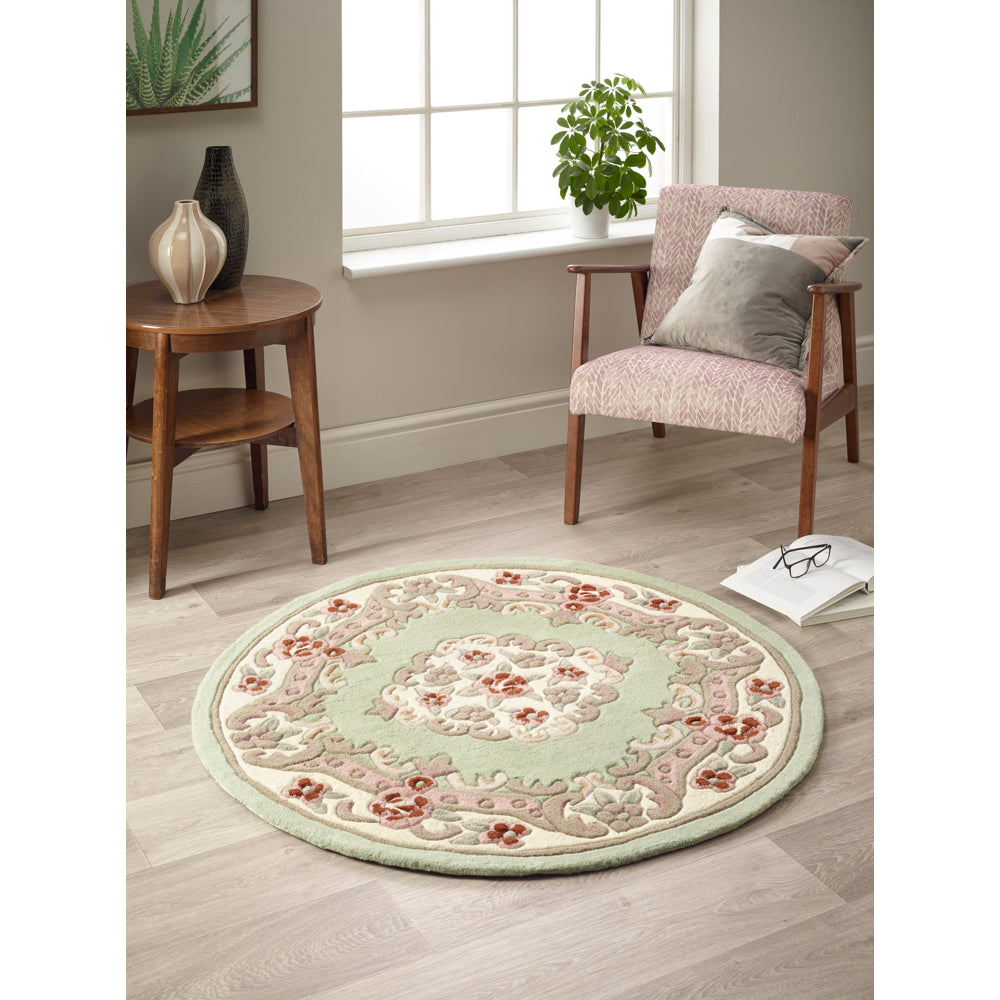 Shensi Aubusson Rug in Green 7