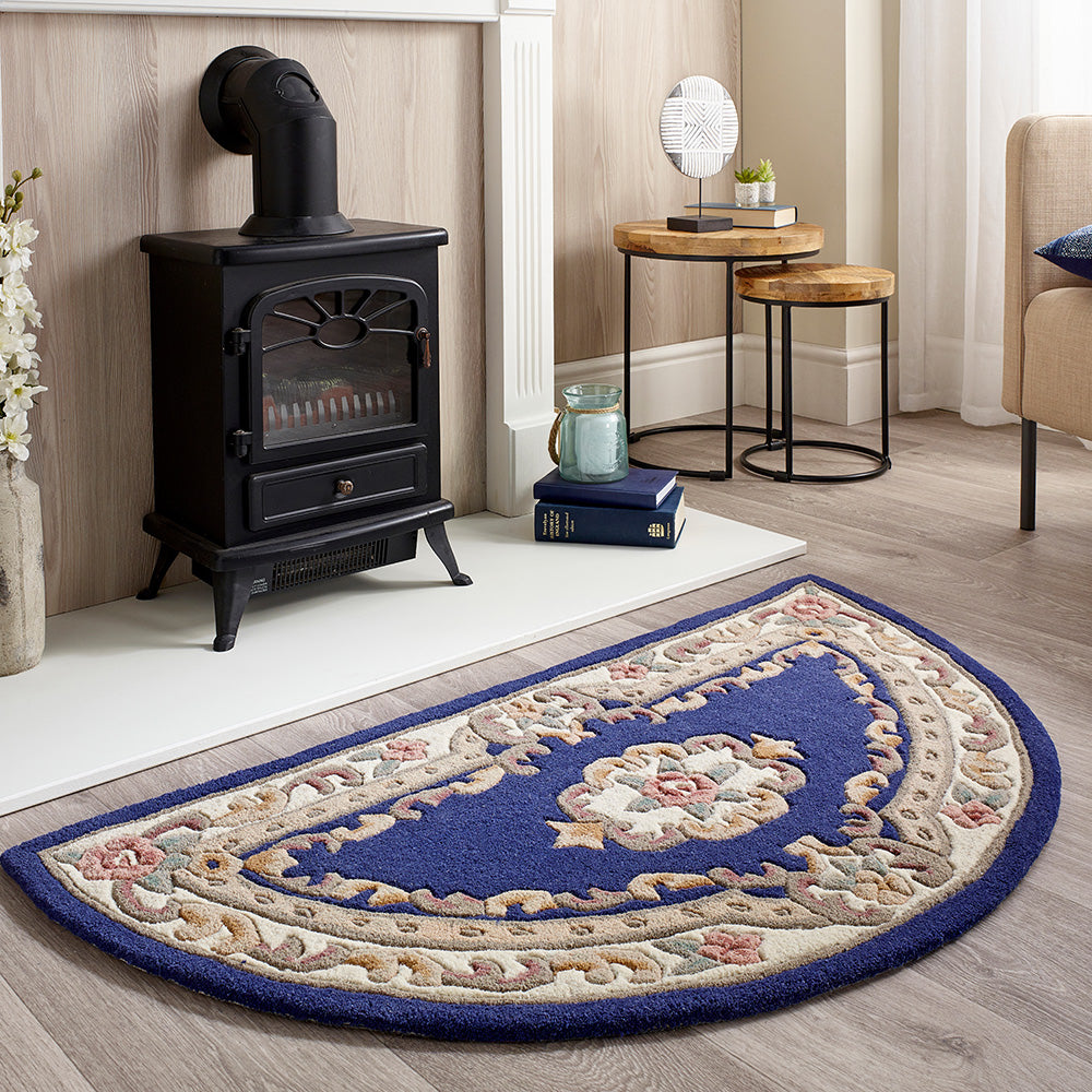 Shensi Aubusson Rug Lifestyle in Navy Blue 8
