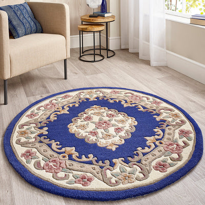 Shensi Aubusson Rug Lifestyle in Navy Blue 10