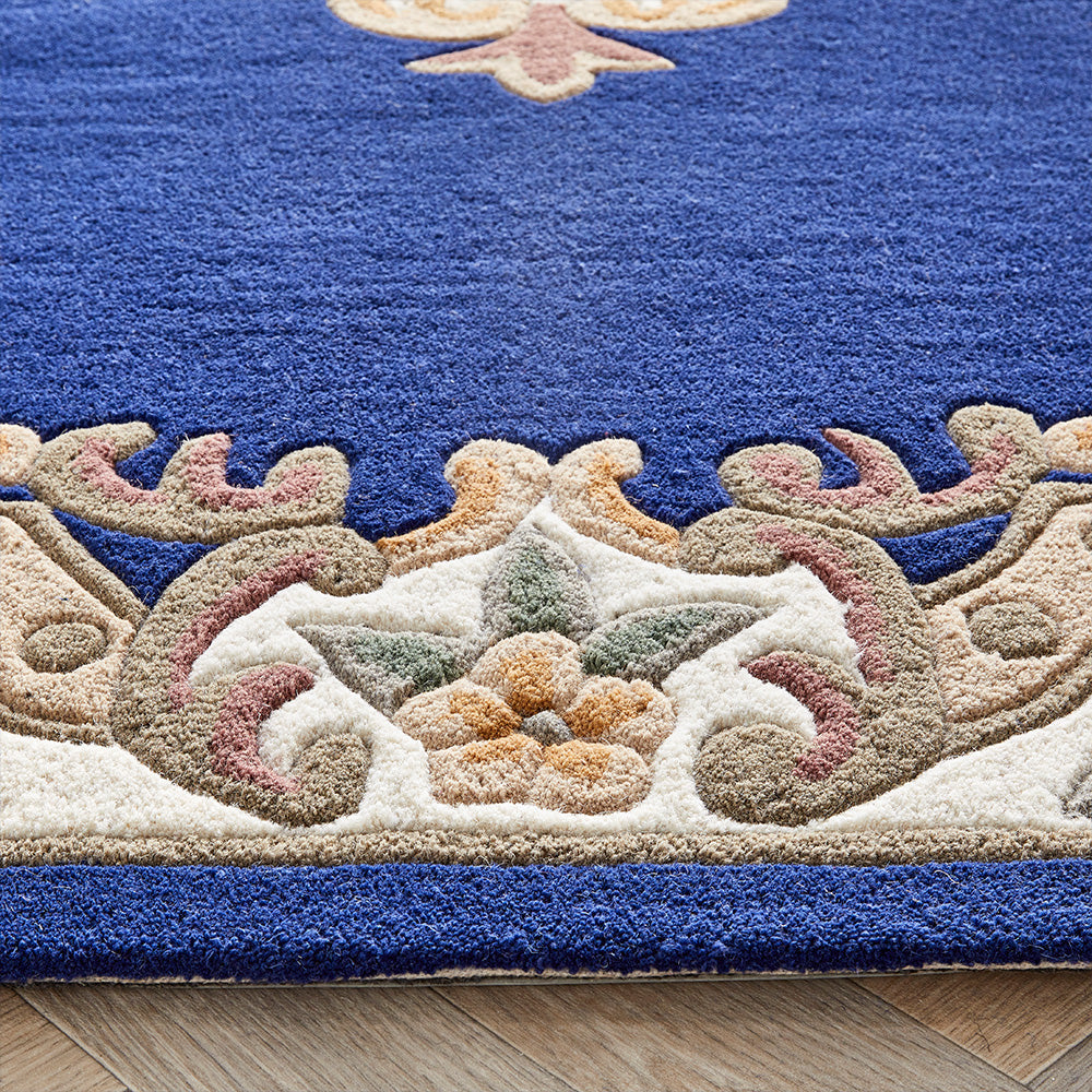 Shensi Aubusson Rug in Navy Blue 4