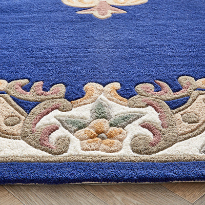 Shensi Aubusson Rug in Navy Blue 4