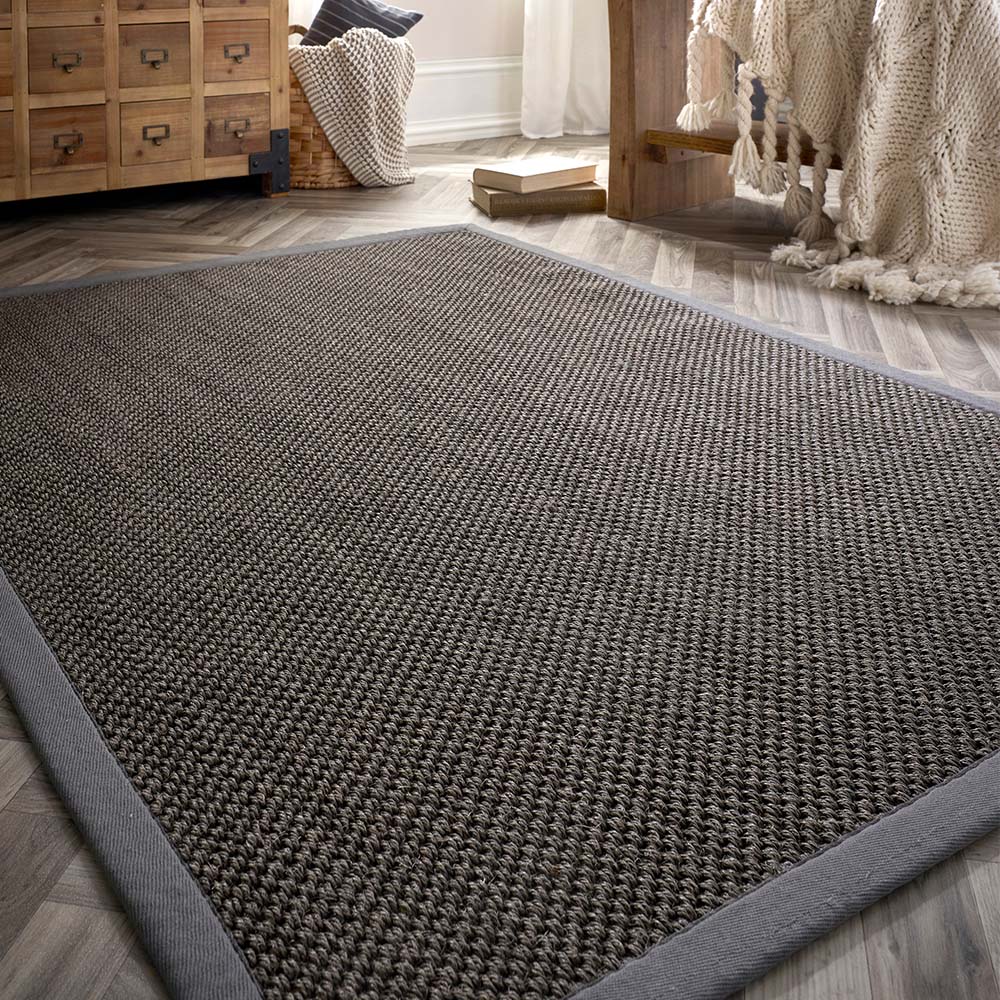 Sisal Rug Grey with Dark Grey Border 2