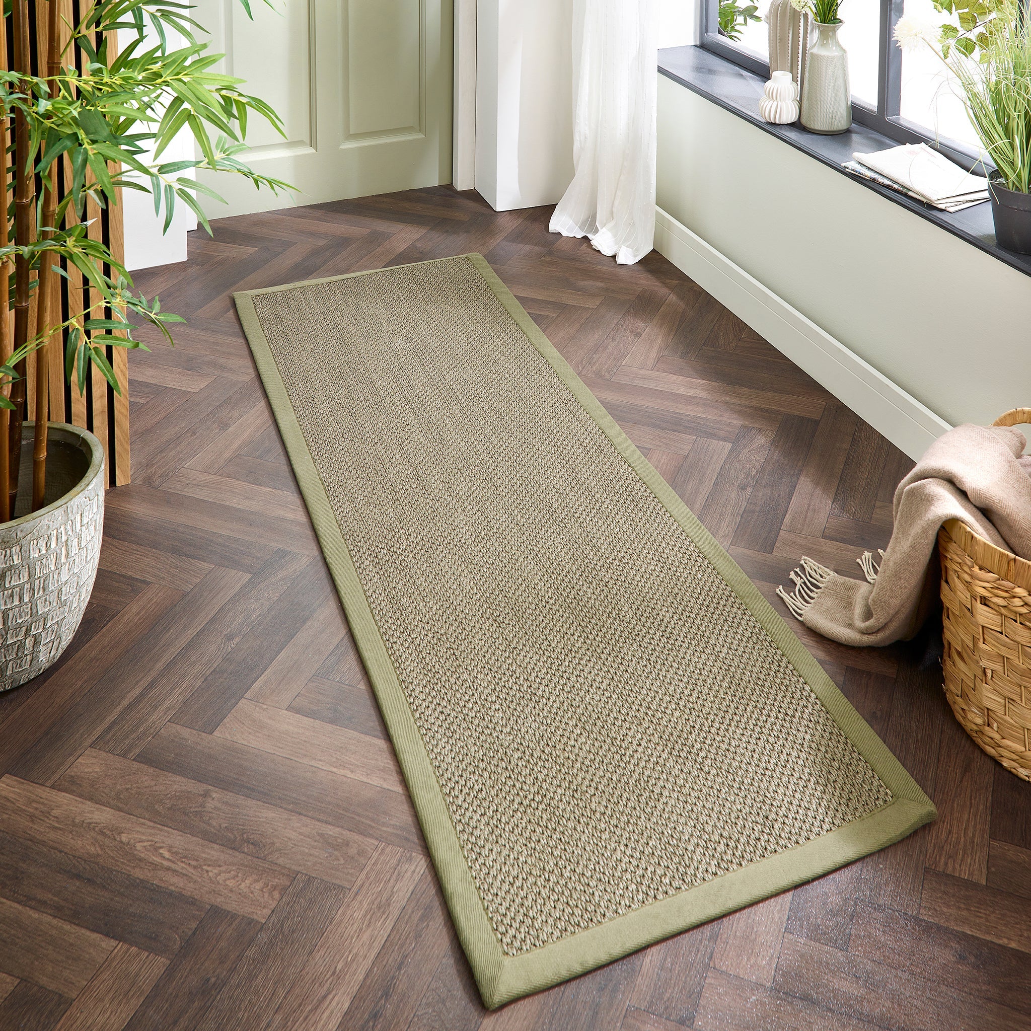 Sisal Runner Green with Sage Green Border 6