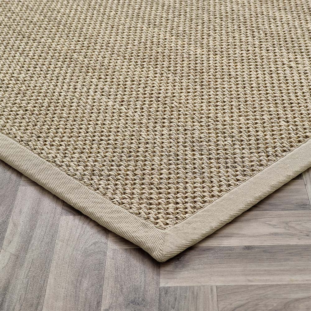 Sisal Rug Light Beige with Sand Border 4