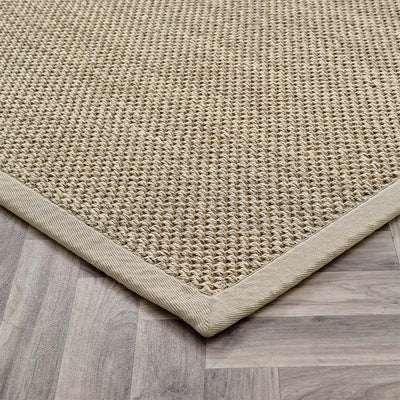 Sisal Rug Light Beige with Sand Border 4