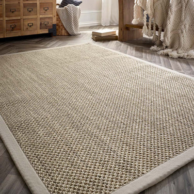 Sisal Rug Light Beige with Sand Border 2
