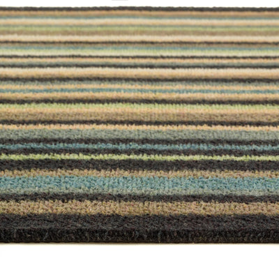 Stripe 84 Blue Green Washable Doormat 3