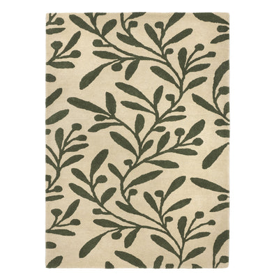 Trailing Leaf Rug - 100% wool cut pile, hand tufted and carved with leaf design.
