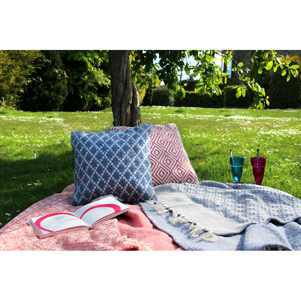Trellis Throw Denim Blue 3