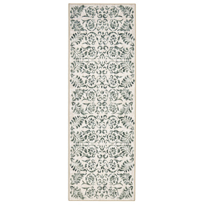 Vintage Scroll Green Eco-Washable Rug