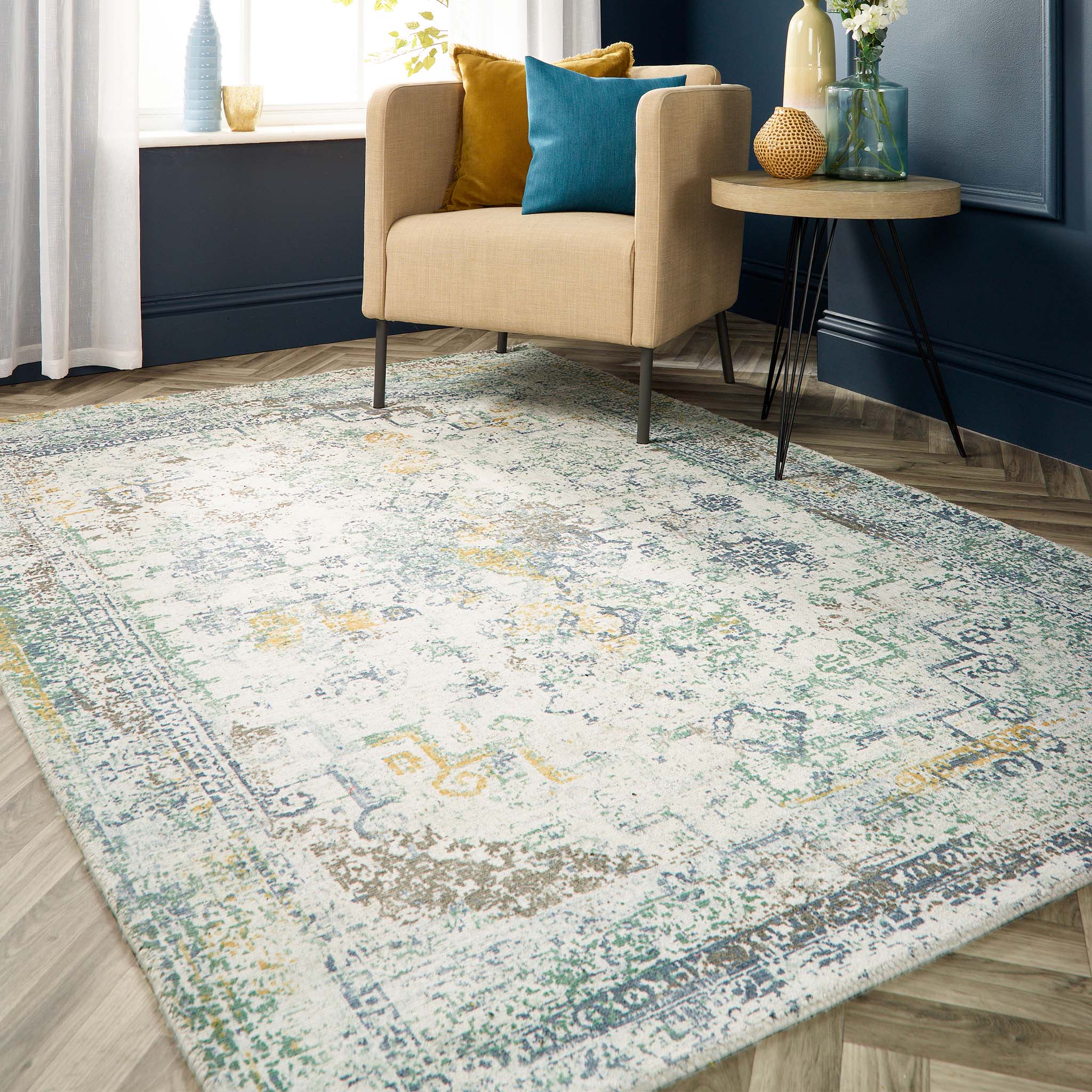 Vogue Rug Blue/Ochre 2