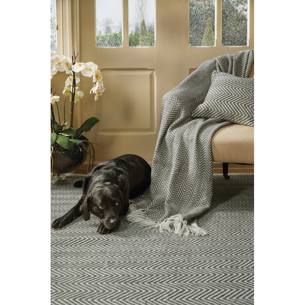 Herringbone Throw Warm Grey 2
