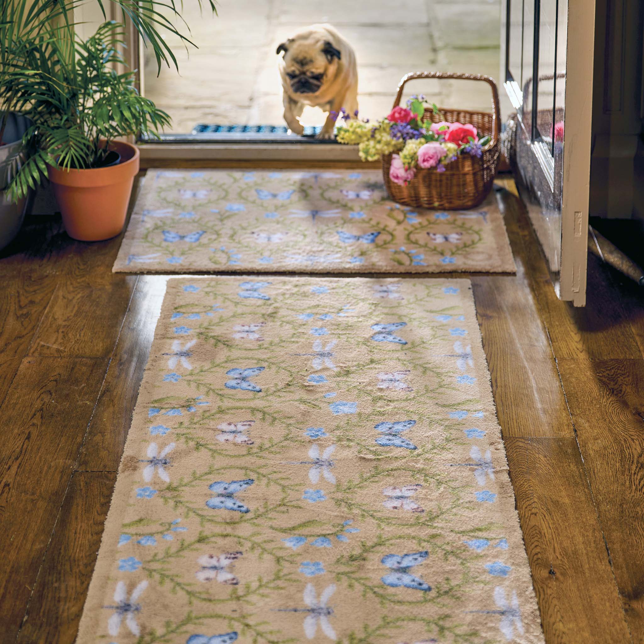 Wild Meadow Beige Green Doormat Lifestyle 4