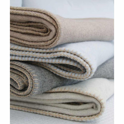 Luxury Wool Throw Ash and Sandstone 3