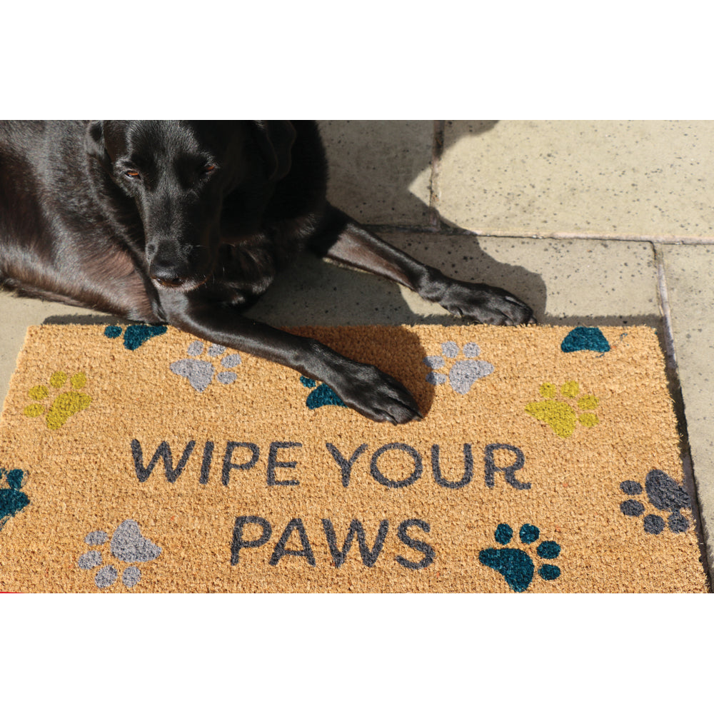 Printed Coir Wipe Your Paws Doormat 2