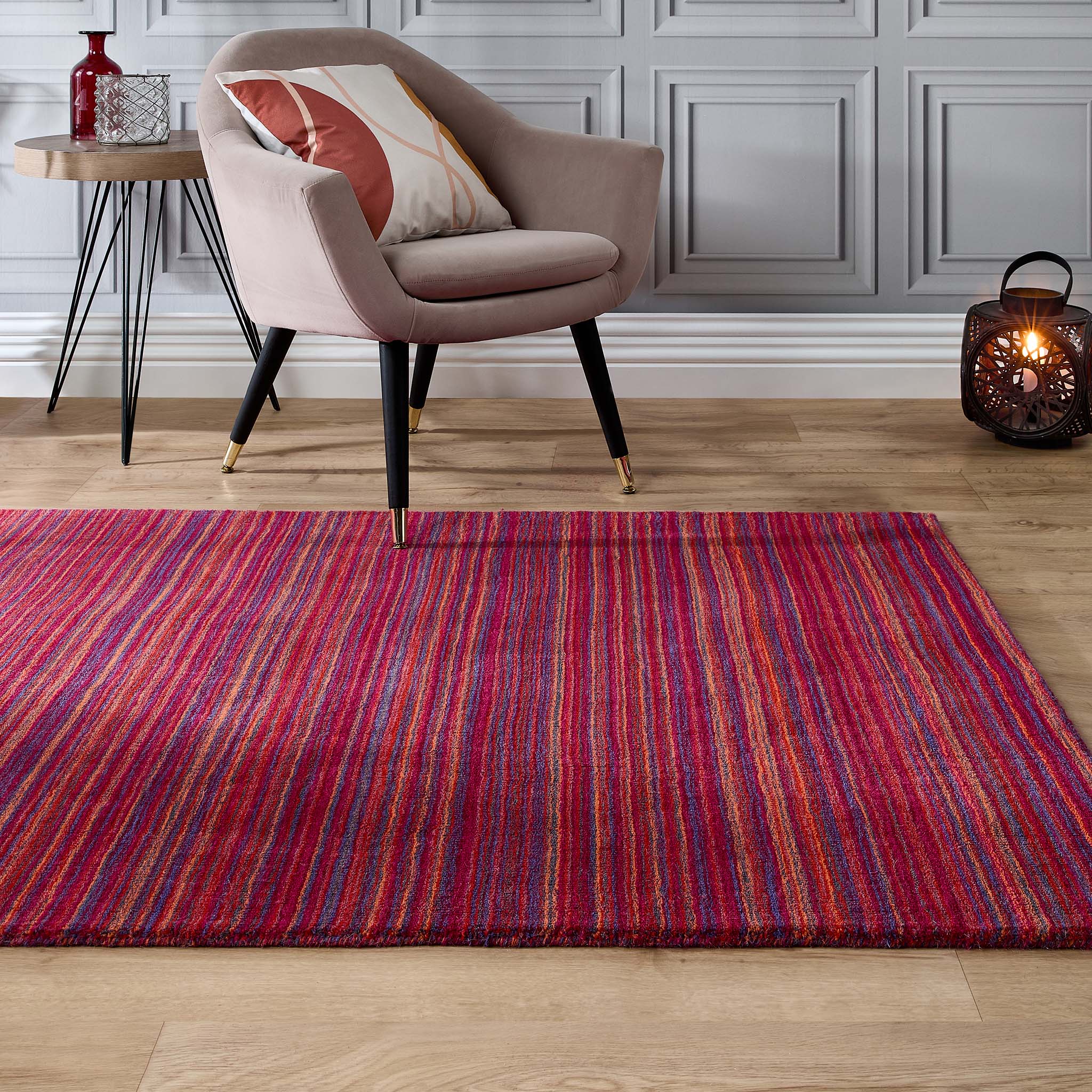 Fine Stripes Rug Purple/Pink 2
