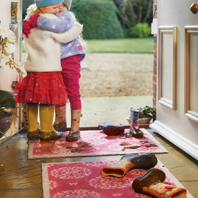 Home 37 Pink Floral Washable Doormat 2