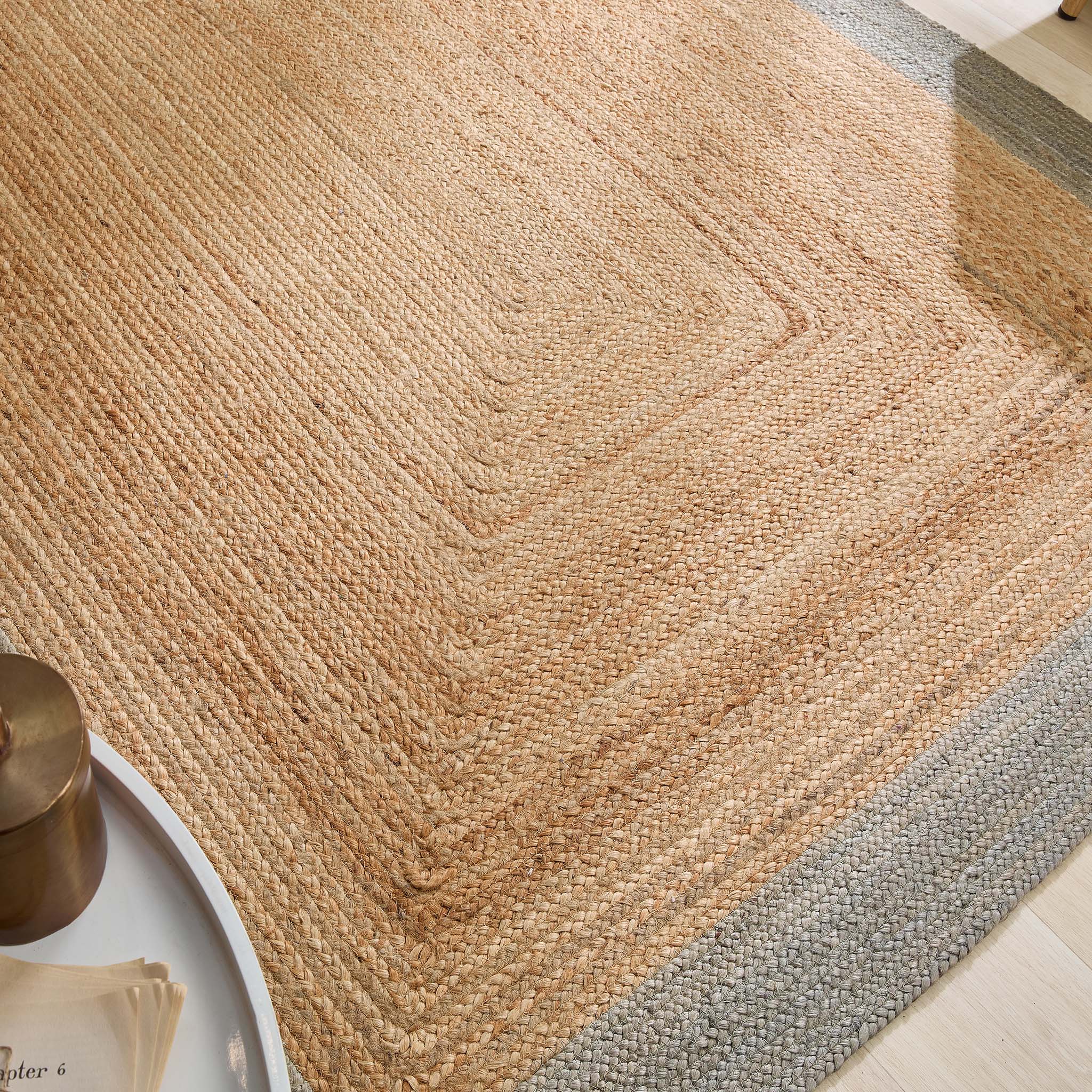Jute Border Rug Sage Green 7