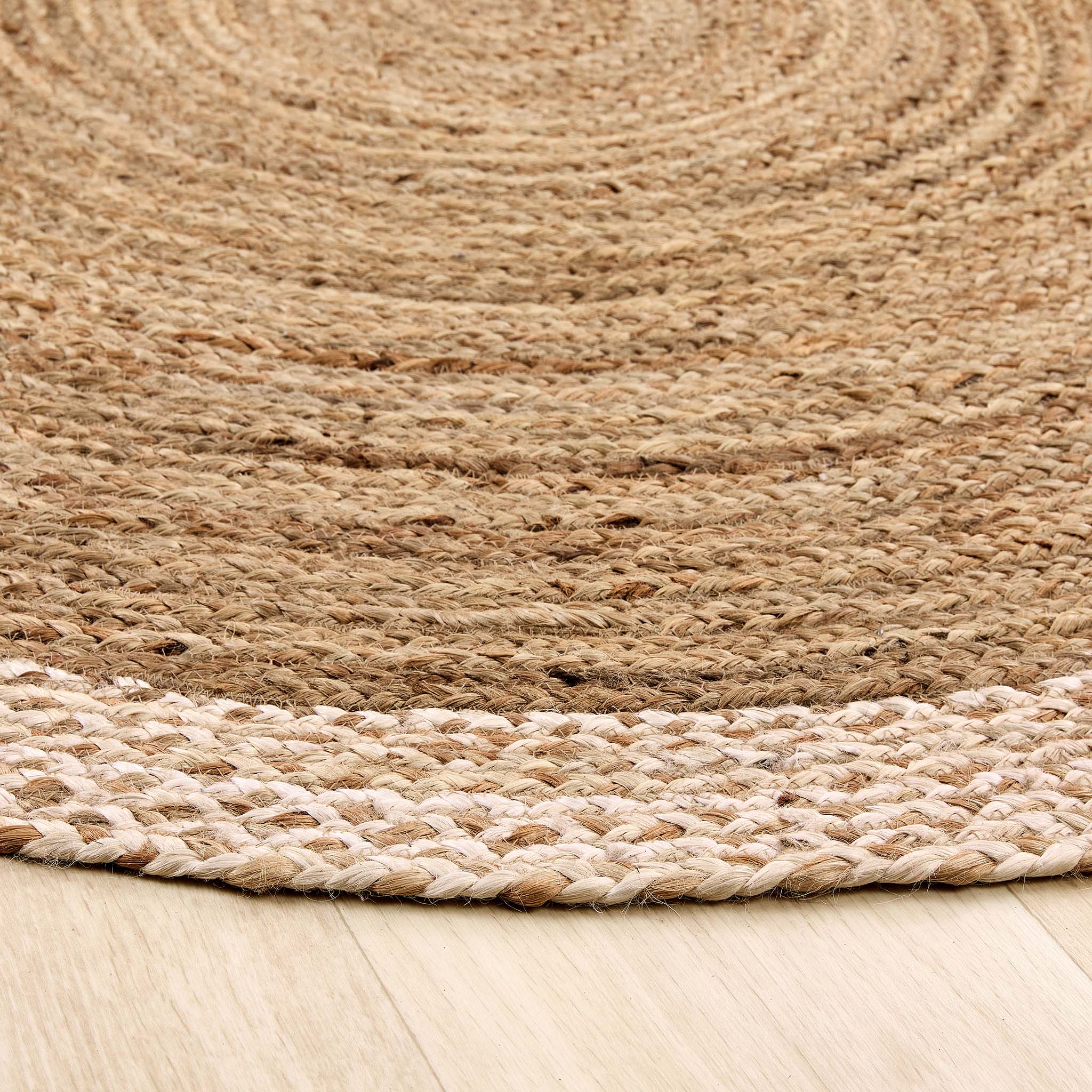 Jute Border Rug Natural White 3
