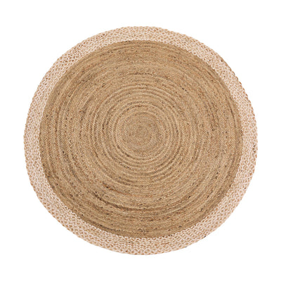 Jute Border Rug Natural White 10