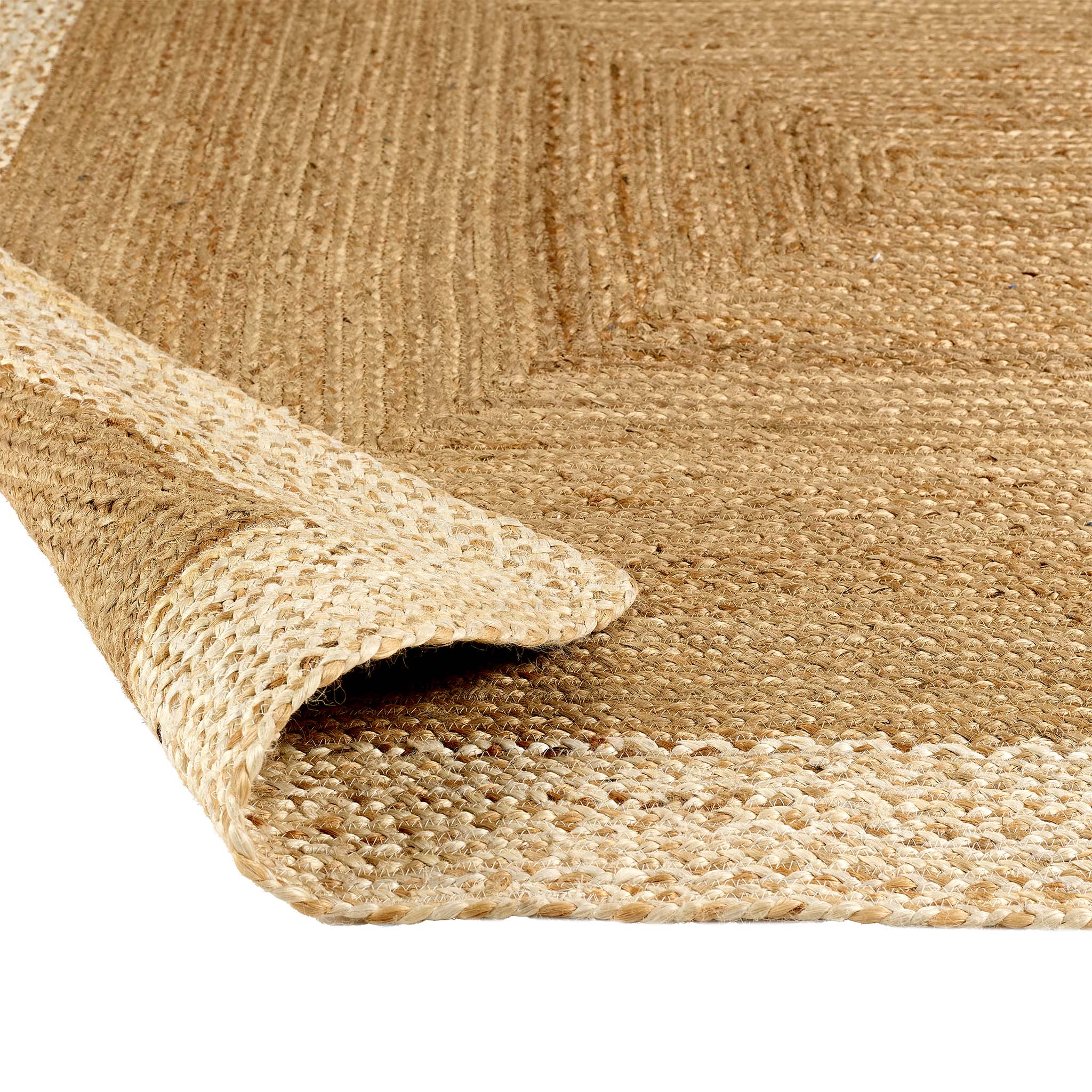 Jute Border Rug Natural White 5