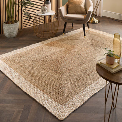 Jute Border Rug Natural White 2